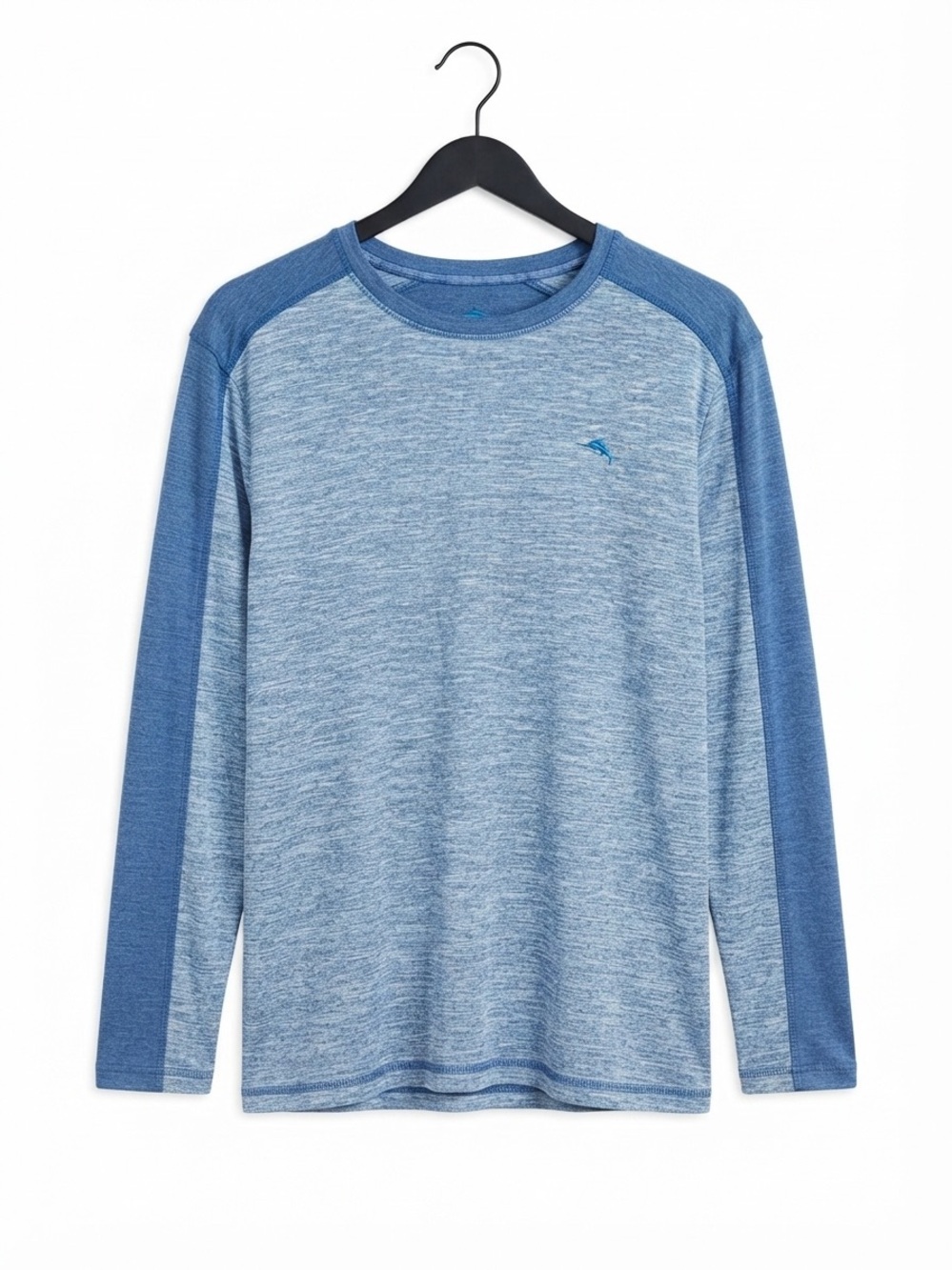 Tommy Bahama Two-Tone Heathered Blue Long-Sleeve Tee
